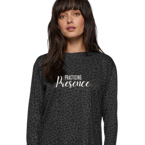 Practicing Presence Black Cheetah Longsleeve